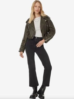 Blank NYC FauxLeather Moto Jacket with Belt Size L Retail$128